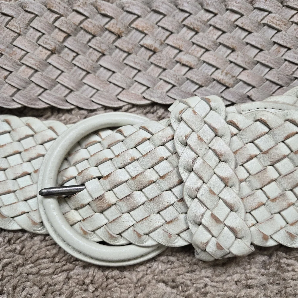 Abercrombie & Fitch Woven Leather Round-Buckle Women's Belt Size M/L